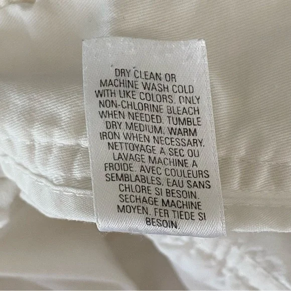 COPY - THEORY Pants Wide Leg Cotton Ivory/White Size 6 - Picture 16 of 16